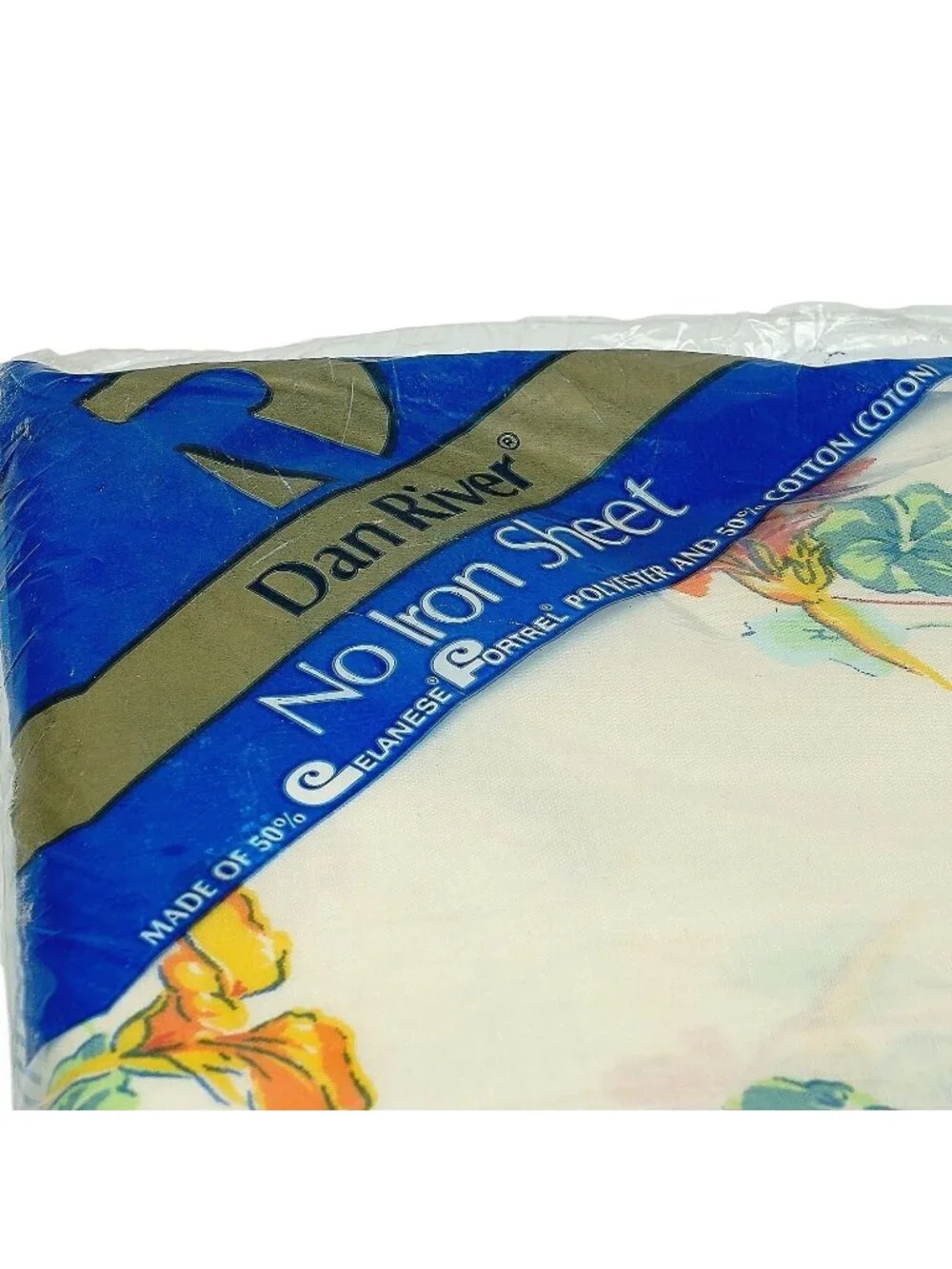 Dan River Twin Fitted Sheet Morning Glory Cream Floral Vintage New